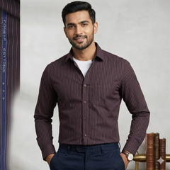 Shirt Fabric Donear Premium Giza Cotton Lining Colour Espresso Coffee