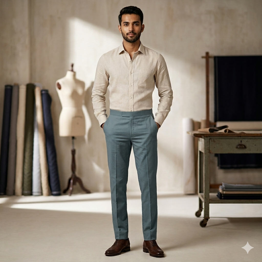 Trouser Fabric Raymond Poly Viscose Plain Colour Iceberg Green