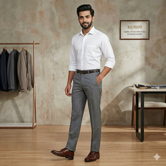 Trouser Fabric Raymond Poly Viscose Lining Colour Grey