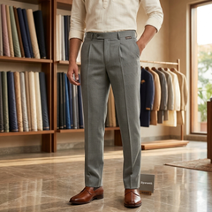 Trouser Fabric Siyaram Poly Viscose Mild Check Colour Dusty Brown