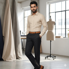 Trouser Fabric Siyaram Poly Viscose Textured Colour Black