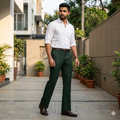 Trouser Fabric ManTire Premium Lachka Wrinkle Free Colour Dark Jungle Green