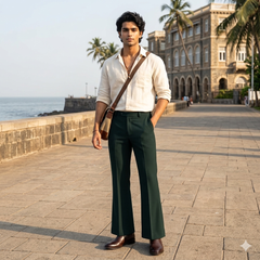 Trouser Fabric ManTire Premium Lachka Wrinkle Free Colour Dark Green