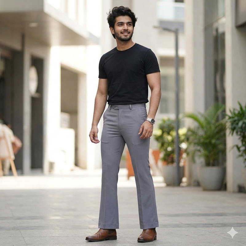 Trouser Fabric ManTire Premium Lachka Wrinkle Free Colour Greyish Lavender