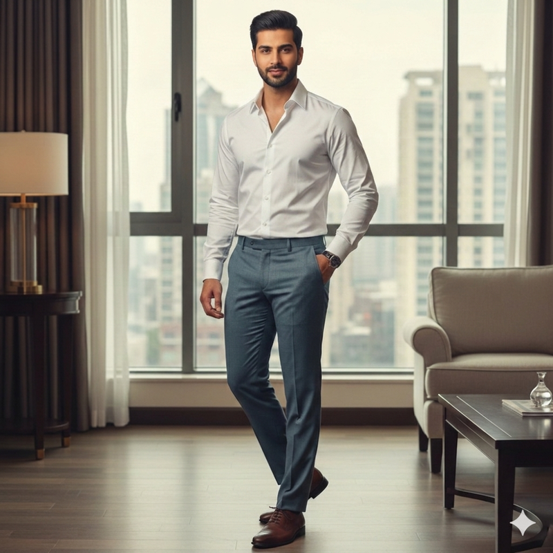 Trouser Fabric Raymond T/R Color Ocean Blue