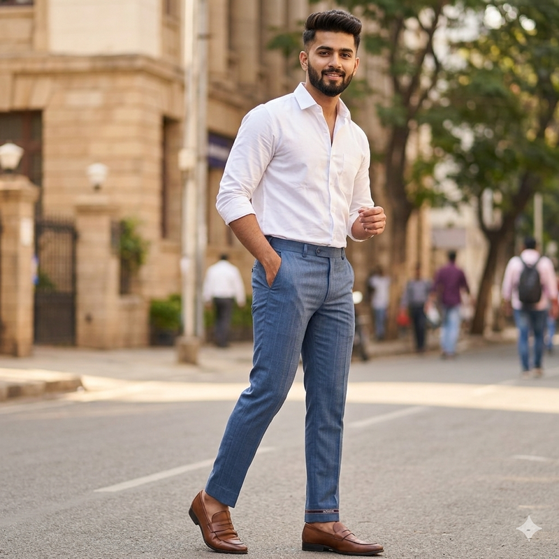 Trouser Fabric Donear Poly Viscose Premium T/R Stretchable Lining Colour Greyish Blue