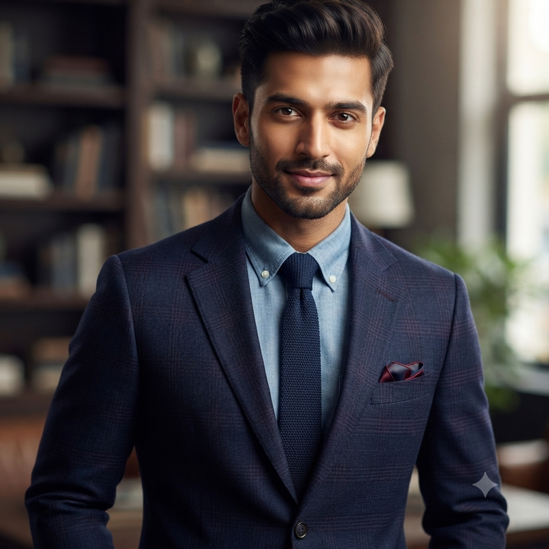 Tweed Blazer Fabric OCM Wool Blended Broad Check Colour Wine N Greenish Blue