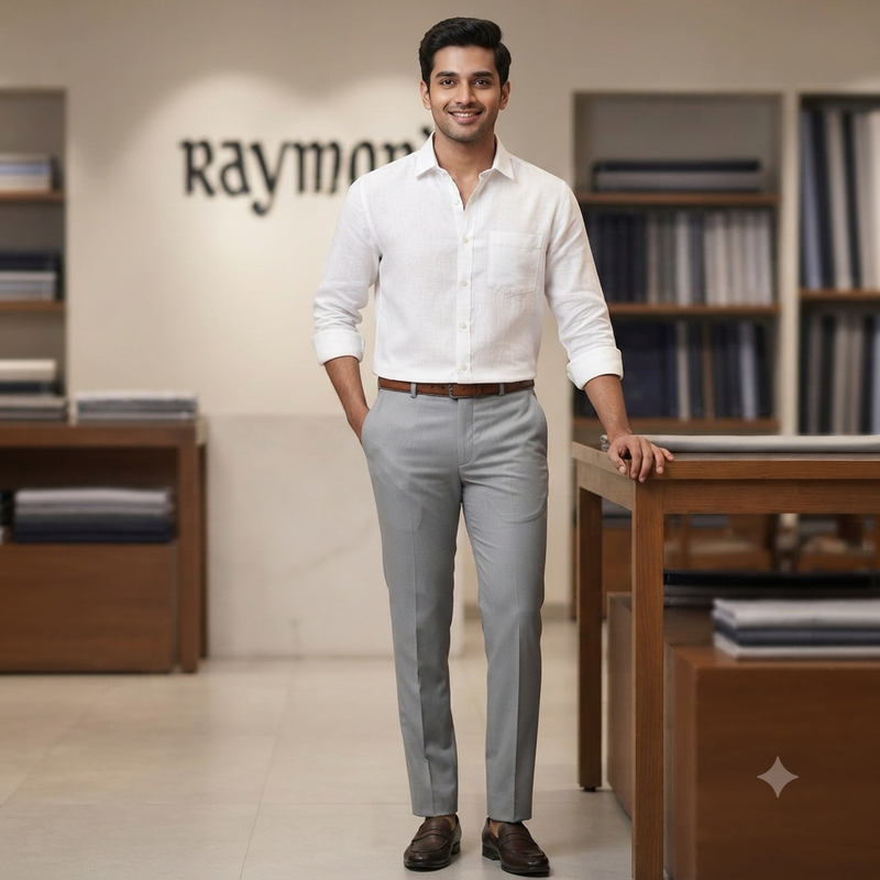 Trouser Fabric Raymond TR Plain Color Cloud Grey