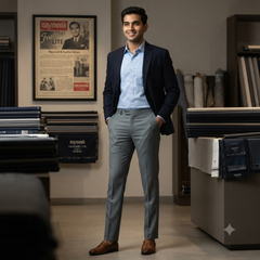 Trouser Fabric Raymond TR Plain Color Tempered Grey