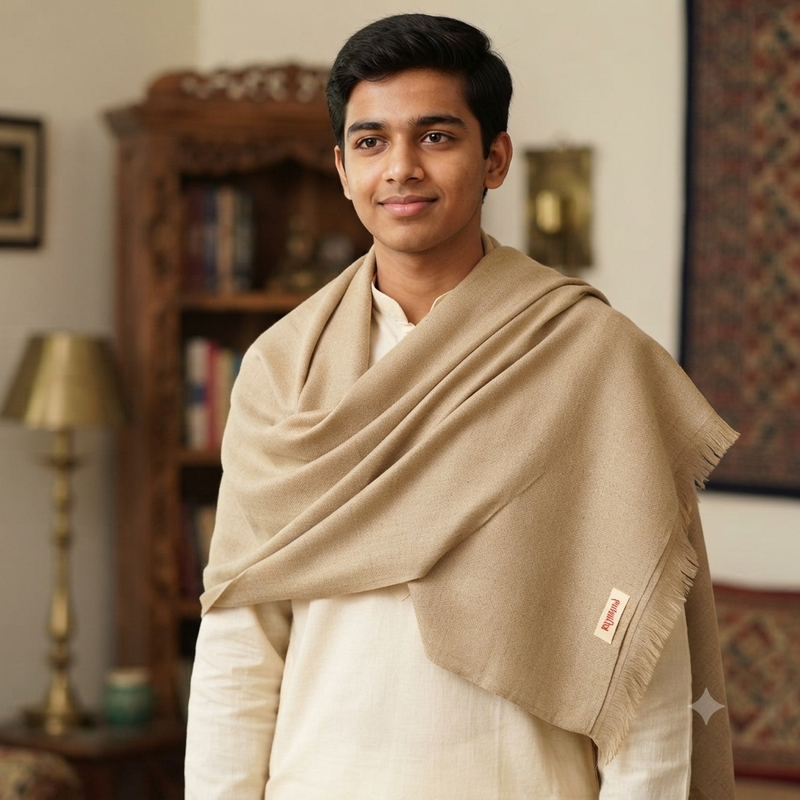 Raymond Woollen Shawl Lohi Shloak Colour Light Brown