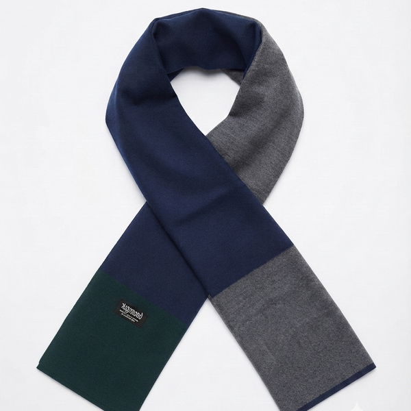 Raymond 100% Fine Pure Wool Muffler Colour Grey, Green N Blue