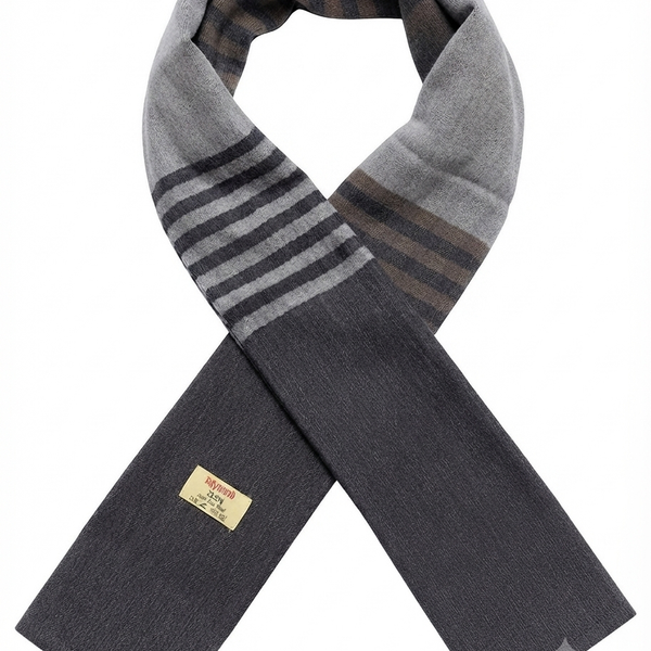 Raymond 100% Fine Pure Wool Muffler Colour Grey, Black N Brown