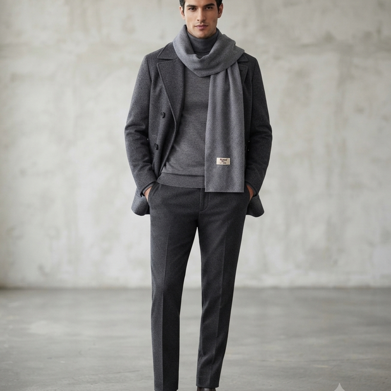 Raymond 100% Fine Pure Wool Muffler Colour Grey