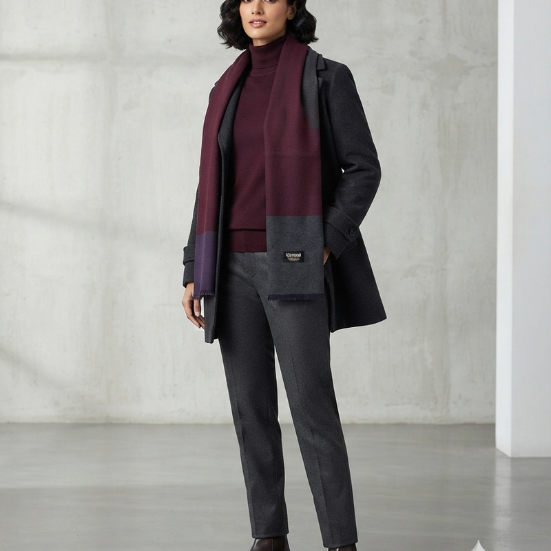 Raymond 100% Fine Pure Wool Muffler Colour Purple, Blue, Grey N Burgundy