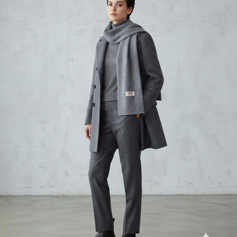 Raymond 100% Fine Pure Wool Muffler Colour Grey