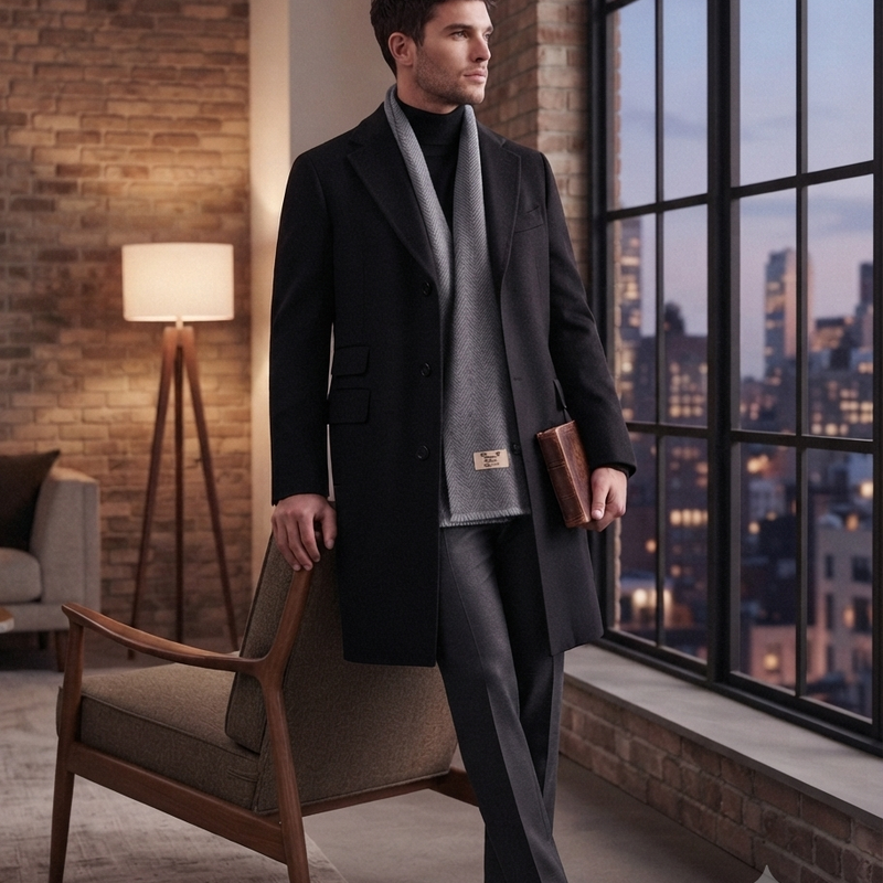 Raymond 100% Fine Pure Wool Scarf Colour Grey