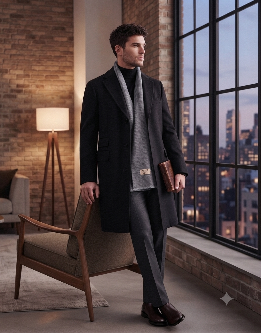 Raymond 100% Fine Pure Wool Scarf Colour Grey