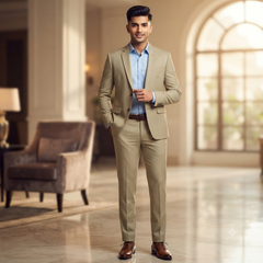 Suit Fabric Siyaram PV Herrinbone Color Light Brown