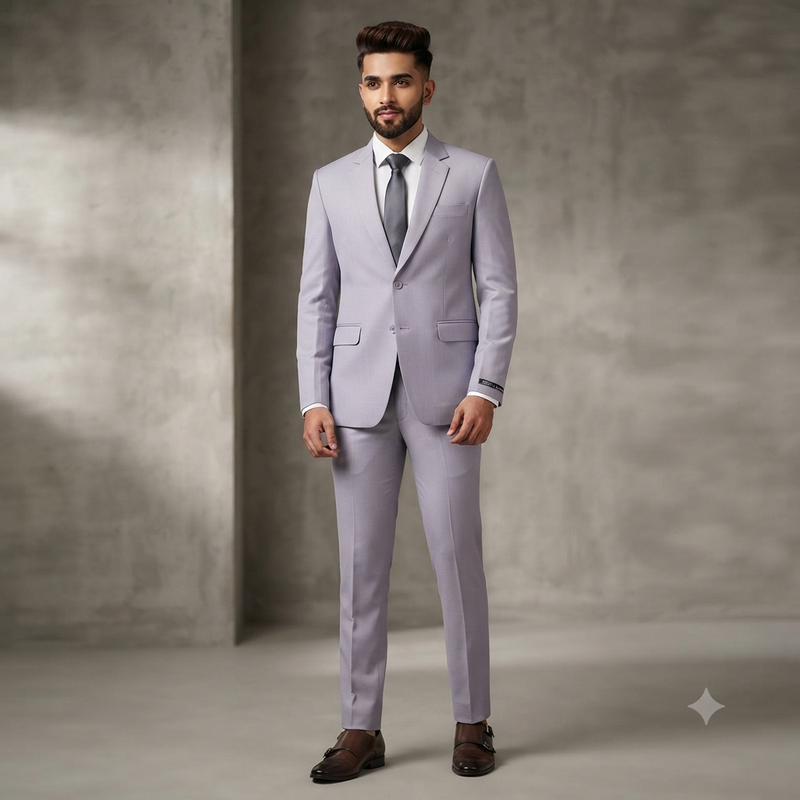 Suit Fabric Siyaram TR Plain Color Light Lavender