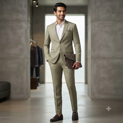 Suit Fabric Raymond TR Plain Color Light Brown