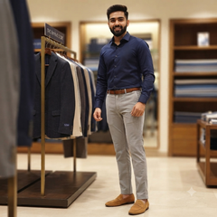 Corduroy Arvind Pure Cotton stretchable Trouser Fabric Colour Dusty Grey