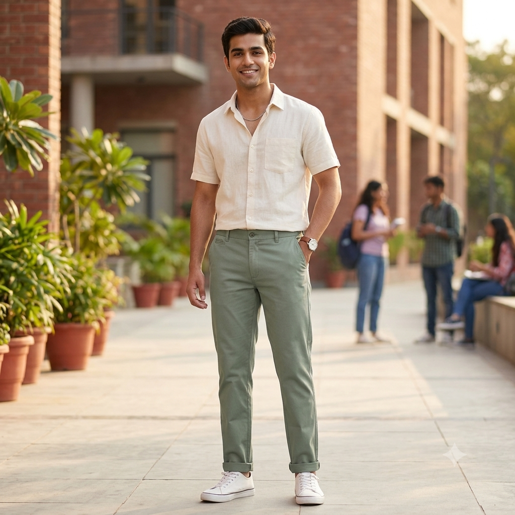 Trouser Fabric Donear Premium 4Way Stretchable Plain Color Pista Green
