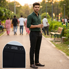 Trouser Fabric Donear Premium 4Way Stretchable Plain Color Black
