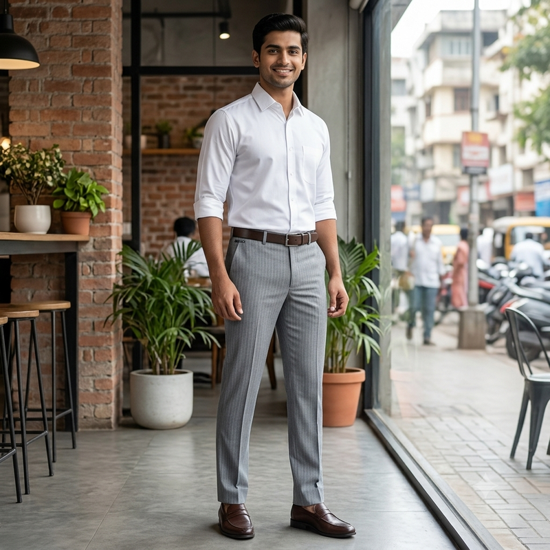 Trouser Fabric Donear 4Way Stretchable Premium Lining Color Silver Grey