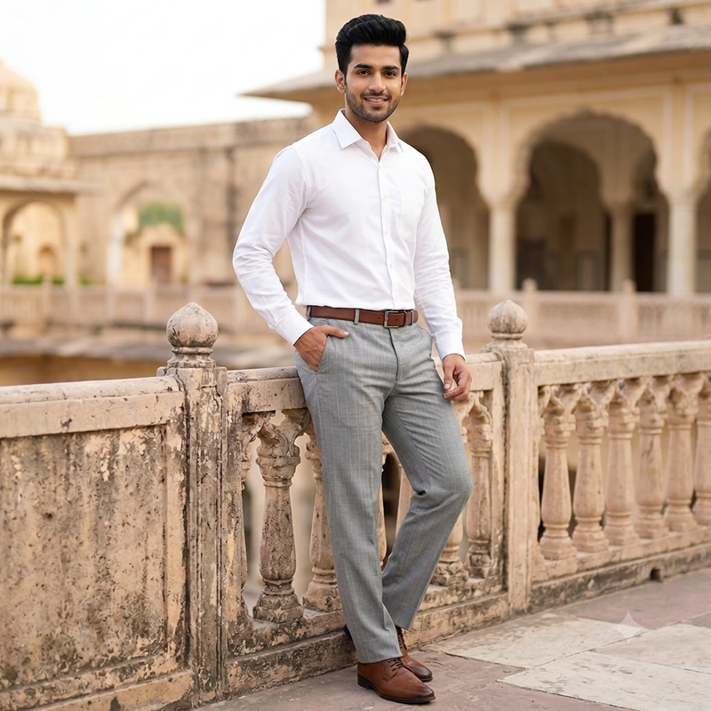 Trouser Fabric Donear Poly Viscose Premium T/R Stretchable Lining Colour Light Grey