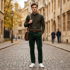 Arvind Cotton Stretch Corduroy Trouser Fabric Colour Seaweed Green