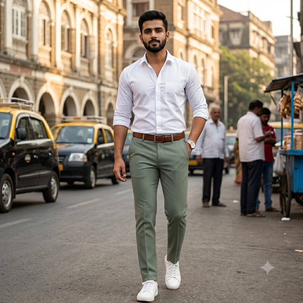 Trouser Fabric Siyaram Poly Cotton Thick N Rough Dobby Colour Laurel Green