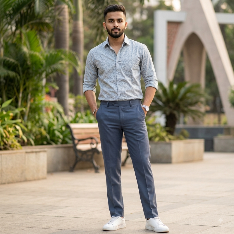 Trouser Fabric Raymond Poly Viscose Plain Colour Oxford Blue