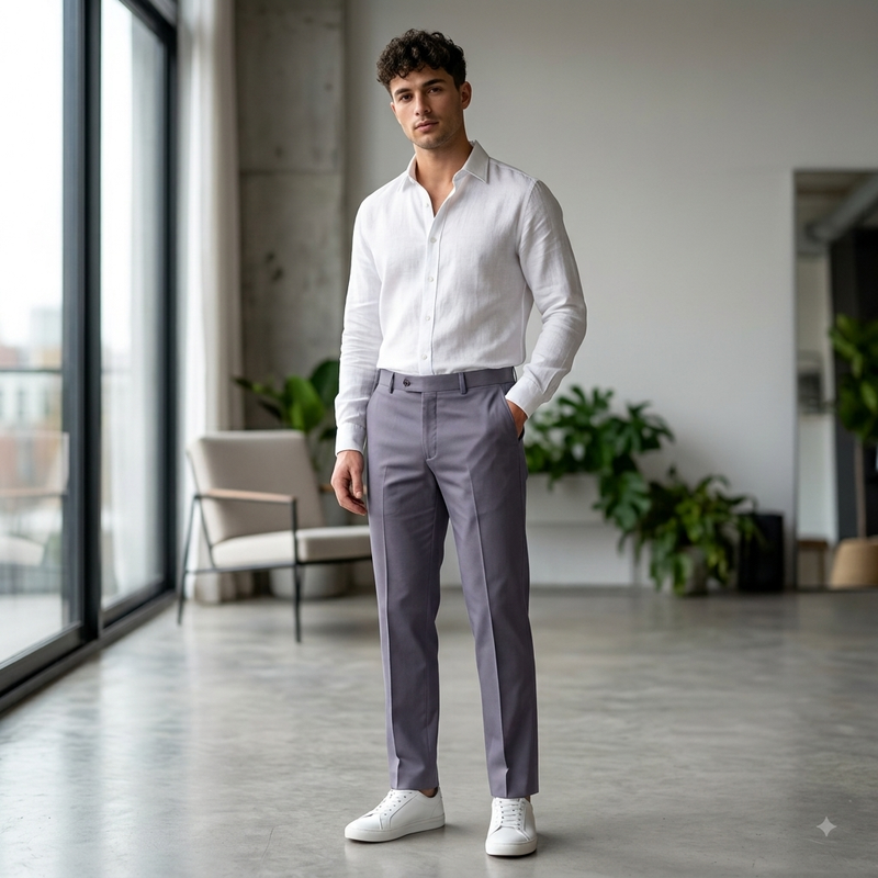 Trouser Fabric Donear Giza Cotton Plain Colour Soft Lavender