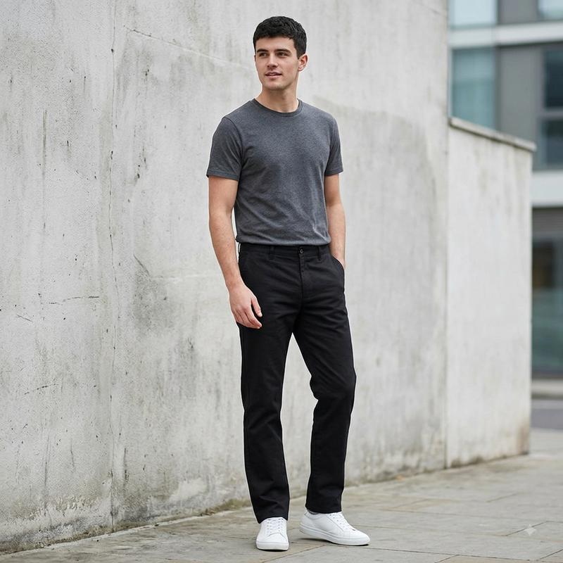 Trouser Fabric Donear Giza Cotton Plain Colour Black