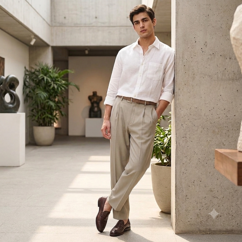 Trouser Fabric Raymond Pure Cotton Stretchable Color Ash Brown