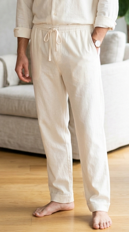 Pajama Fabric Mantire 100% Cotton Plain Color Off White