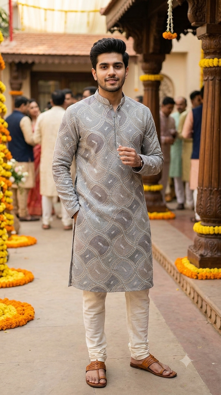 Kurta Fabric ManTire Designer Silk vermicelli patchwork Embroidery Colour Powder Blue,Blush Pink N Grey