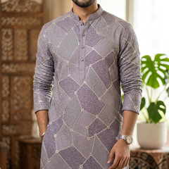 Kurta Fabric ManTire Designer Silk vermicelli patchwork Embroidery Colour Green N Light Pink
