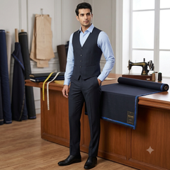 Trouser Fabric Raymond PV Lining Colour Dark Blue