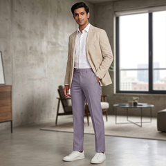 Trouser Fabric Raymond PV Textured Colour Lavender