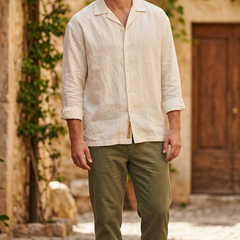 Shirt Fabric Raymond Linen Cotton Plain Colour Ash Brown