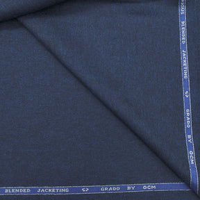 OCM Men's 100% wollen Tweed Plain Blazer Fabric Colour Dark blue