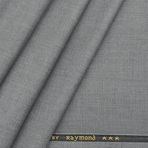 Raymond Men's Polyester Viscose self Check Unstitched Suiting Fabric(Silver)