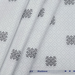 Solino Digital Printed Premium shirt Fabric colour White