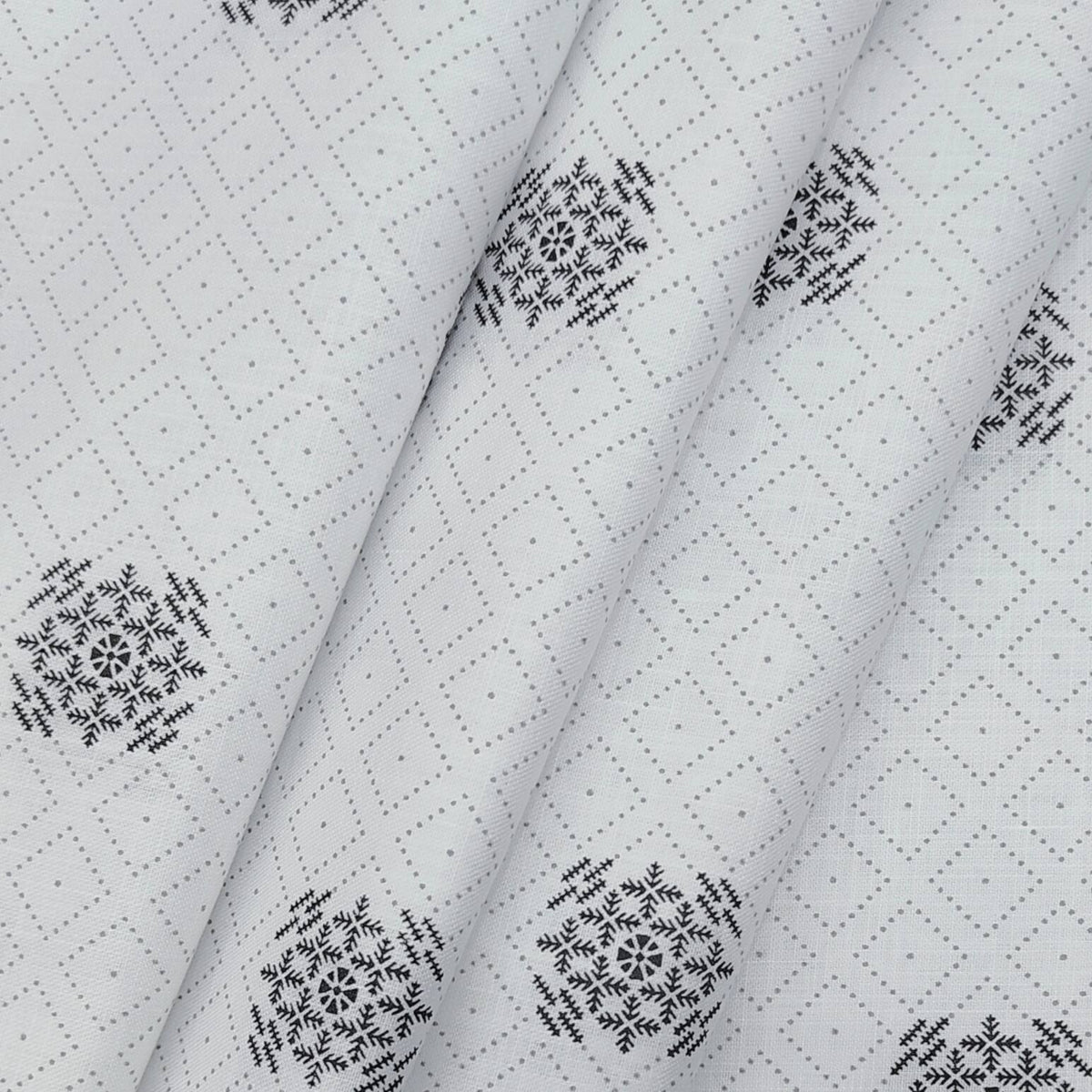 Solino Digital Printed Premium shirt Fabric colour White