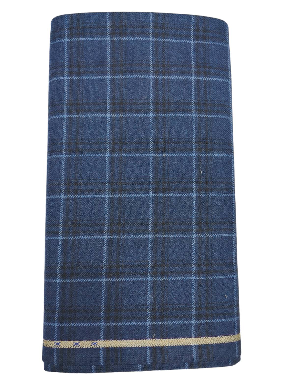Raymond Men's 52% Wool fine Unstitched Tweed Blazer Fabric (Colour Blue)