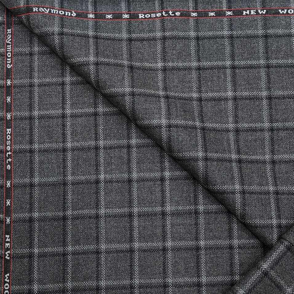 Raymond Men's 52% Wool fine Unstitched Tweed Blazer Fabric (Colour Steel Grey)