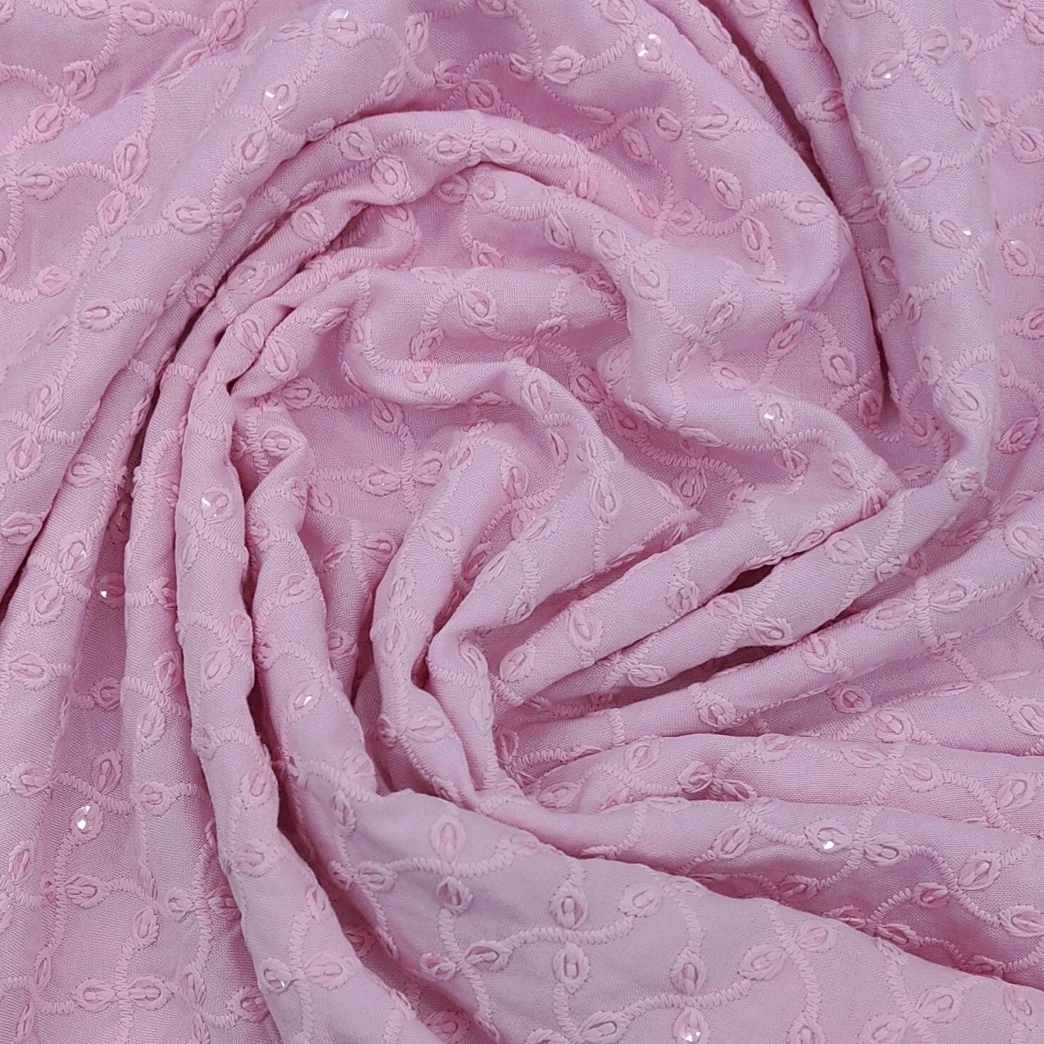 Mantire Men's Premium Chikankari Kurta Pyjama Fabric (Pink)