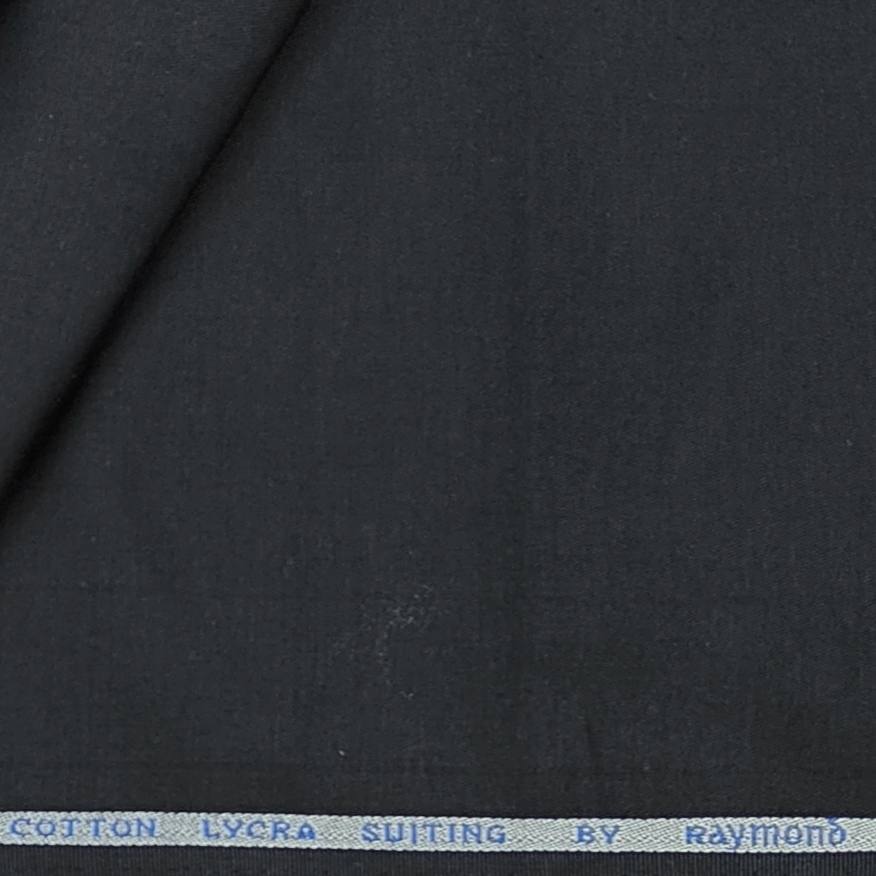 Raymond Men's Pure Cotton Premium Stretchable Solid Trouser Fabric (Colour Black)