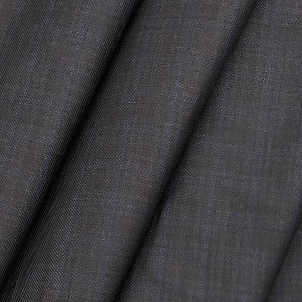 Raymond Men's Wool super 90s Premium Check Trouser Fabric(Dark Brown)